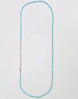 Juliana Belly Chain in Turquoise Quartz with Evil Eye Charm – Full Length Flat Lay on White Background