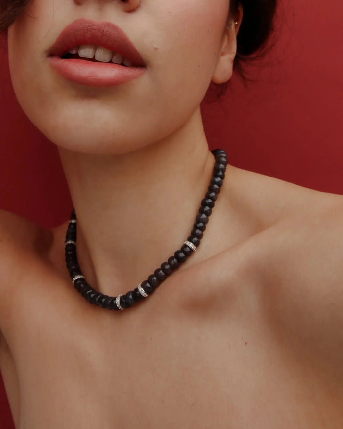 Fanny Necklace - Onyx & Diamond, MyAleph