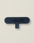 A single black MyAleph wristlet card against a neutral background, showing its compact and durable design.