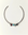 Silver necklace with colored beads on a light beige background